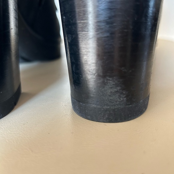 Geox Respira Faux Fur Lined Black Italian Leather Heeled Boots Size 8.5 - Picture 12 of 12